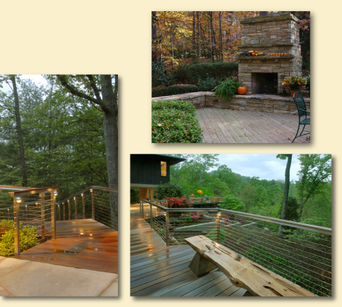 photographs of outdoor living spaces designed by Tom Hunter